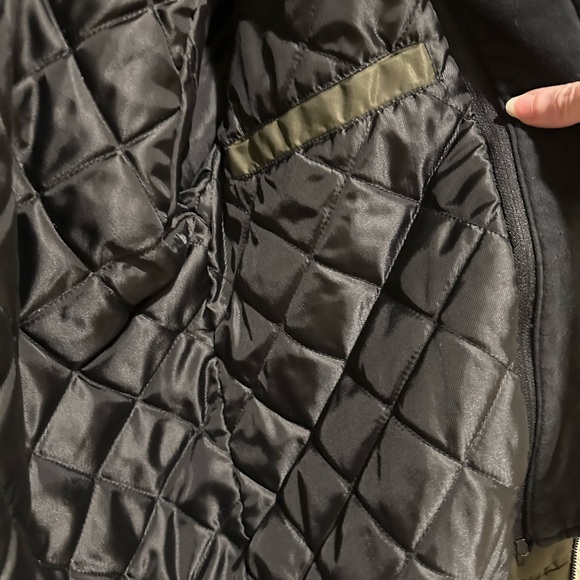 Guess Men's Bomber Jacket with Removable Hooded Inset | Olive | Medium - Picture 4 of 14